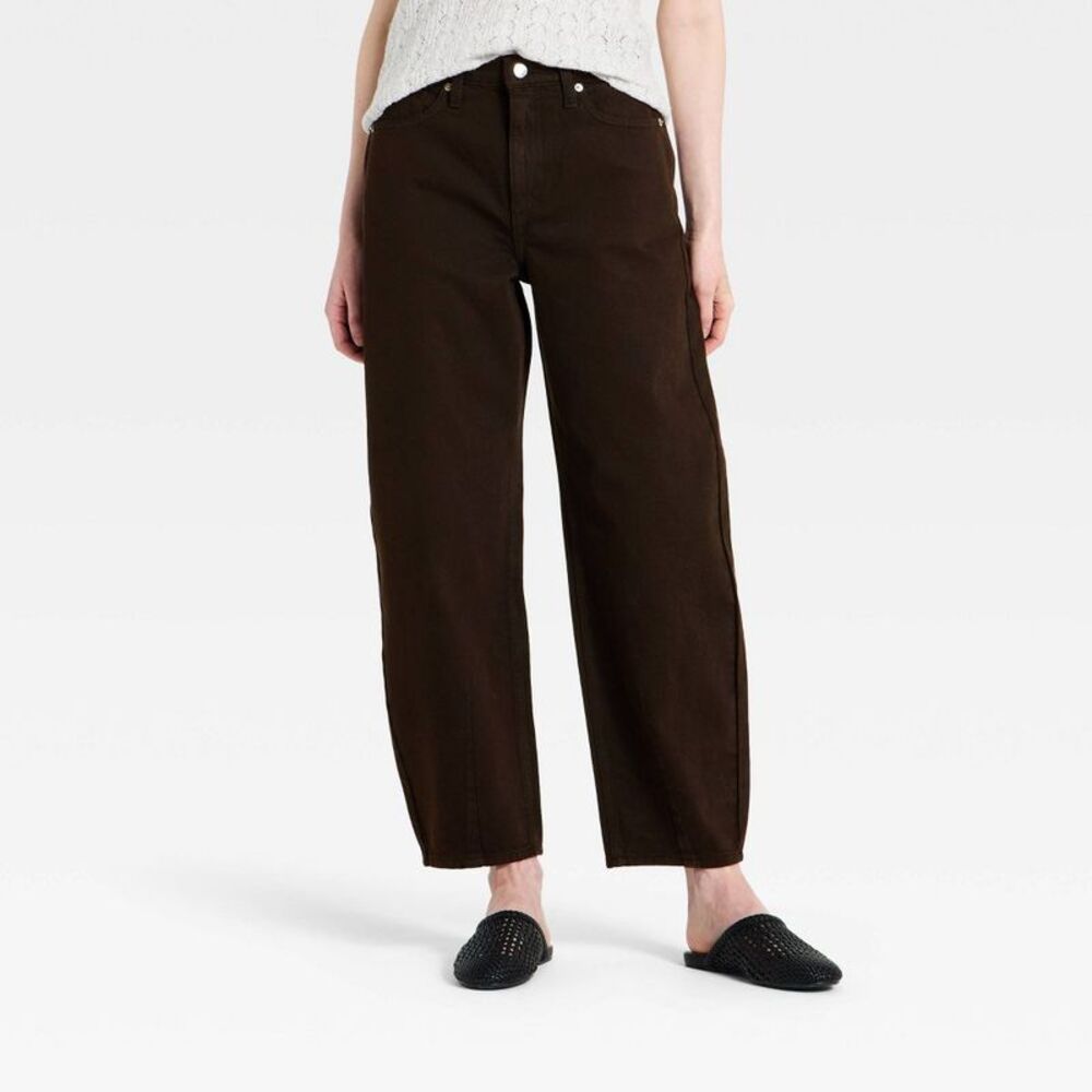 Women's High-Rise Easy Barrel Jeans - Universal Thread Brown 2